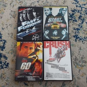 4 Racing DVDs- Fast & Furious, etc.